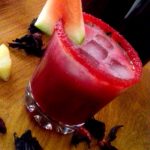 Watermelon and pineapple hibiscus leaf smoothie